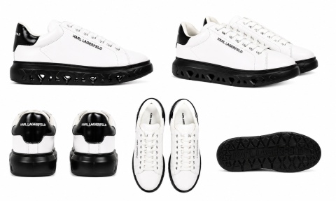 Karl Lagerfeld Kapri Kite White Black Leather męskie 43
